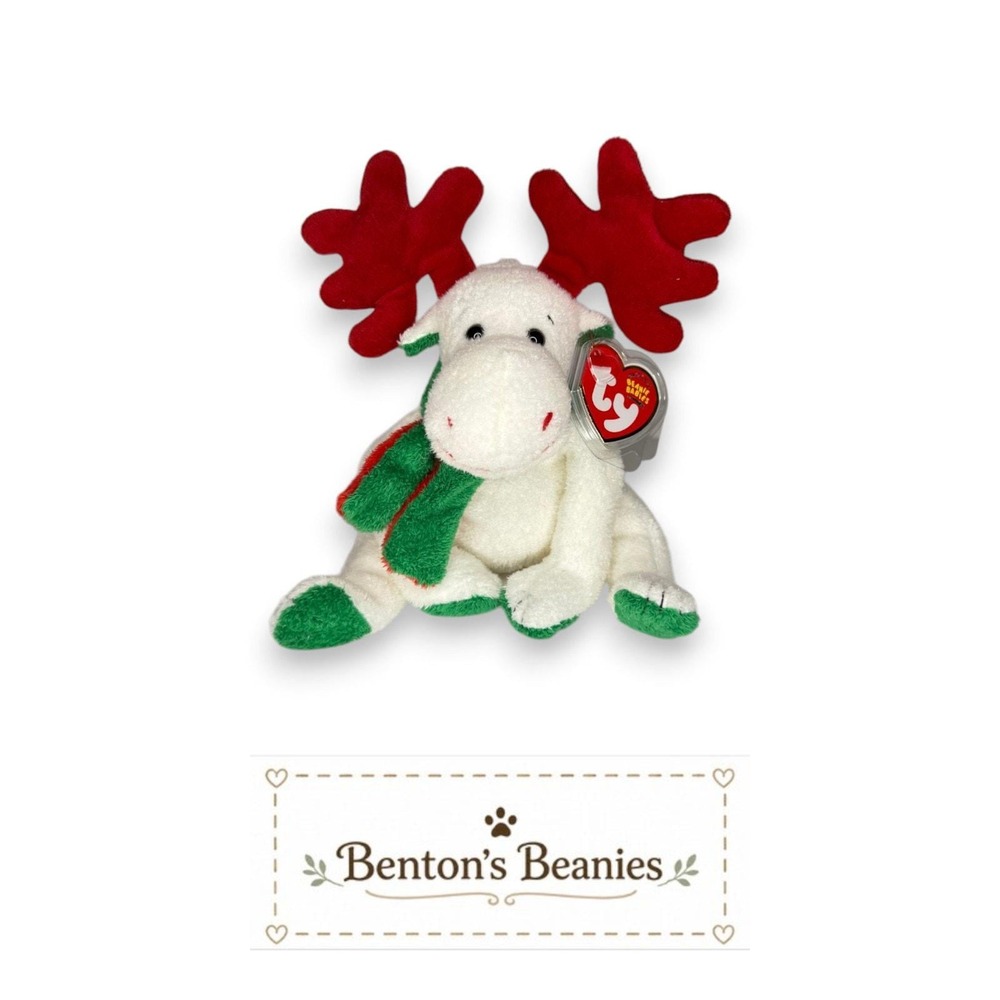 Moosletoe the Moose Ty Beanie Baby | Merry Moose 🎄 | Mint Heart Tag ⭐
